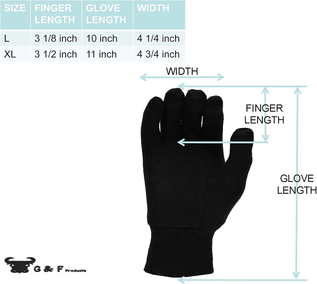 G & F Products Cotton Jersey Work Gloves, X-Large, Heavy-Duty, Breathable, Comfortable, Protective, Knit Wrist, Clute Cut, All-Purpose for Warehouse, Landscaping, Cleaning, 300 Pairs
