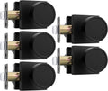 Goldenwarm Matte Black Door Knobs Passage, Closet Door Knob Zinc Alloy, Contemporary Black Interior Door Knobs for Hallway, 5 Pack