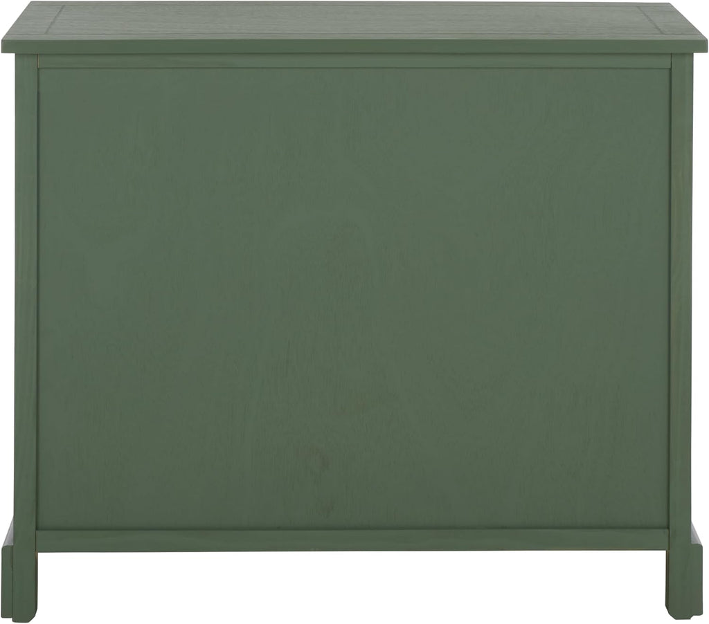 SAFAVIEH Furniture - Herman 2-Drawer Storage Unit - Dusty Green - Solid Wood - Classic Storage Design - Ideal for Living Room, Entryway, Home Office, 29'W x 13'D x 27.5'H - Fully Assembled (AMH5702L)