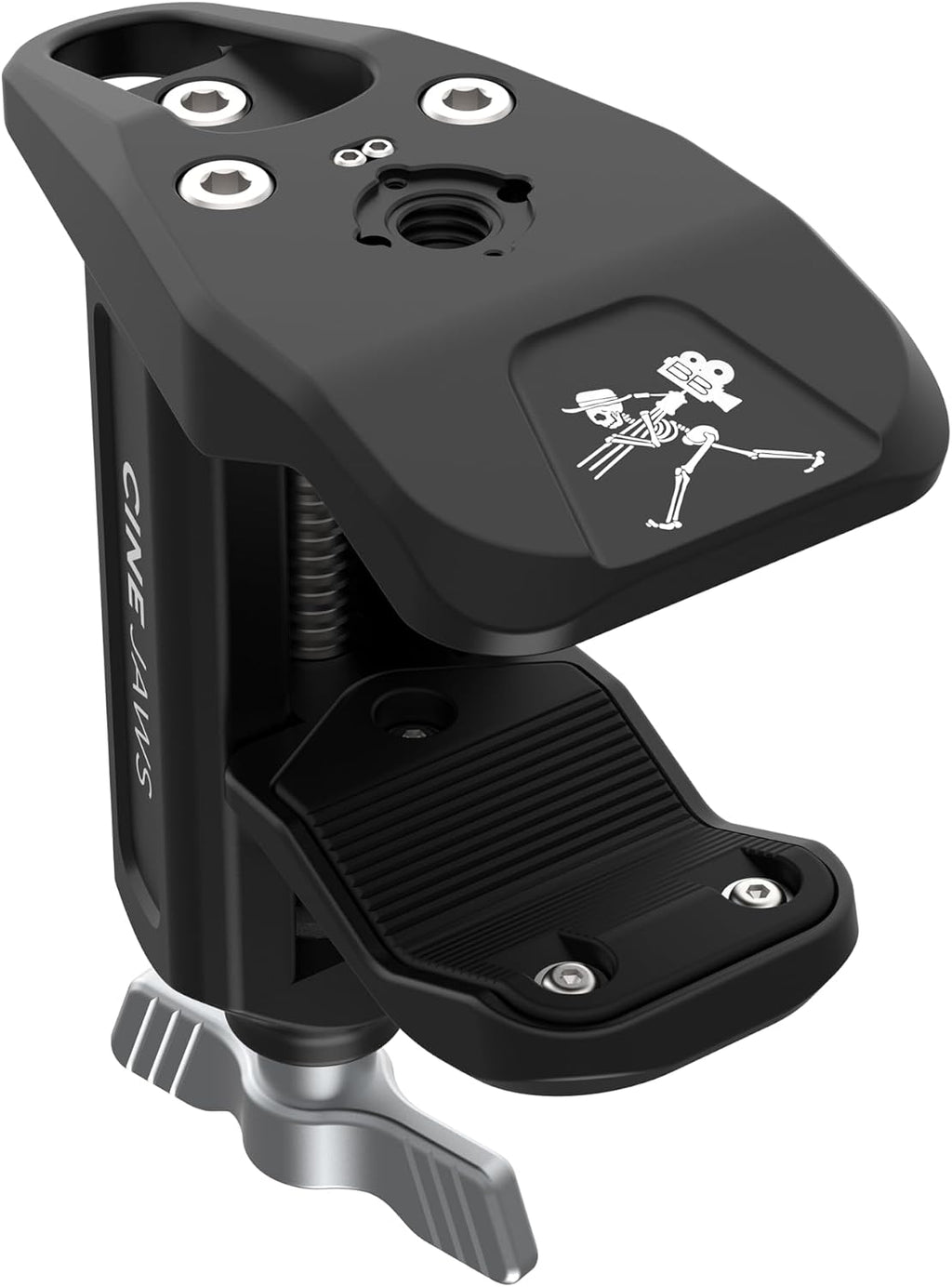 KONDOR BLUE x Brady Bessette | Bessette CineJaws Pro Camera Clamp | 0-2 Inch Clamping Range, NATO & ARRI Anti-Twist Mounts, Versatile Rigging Clamp, Safety Cable Loop | Black