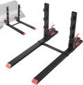 VEVOR Pallet Forks, 4000 lbs Clamp on Pallet Forks, 60-Inch Total Length Heavy-Duty Tractor Fork with Anti-Tilt Bar & Adjustable Stabilizer Bar, Fit for Loader Bucket Skid Steer Tractor, Black