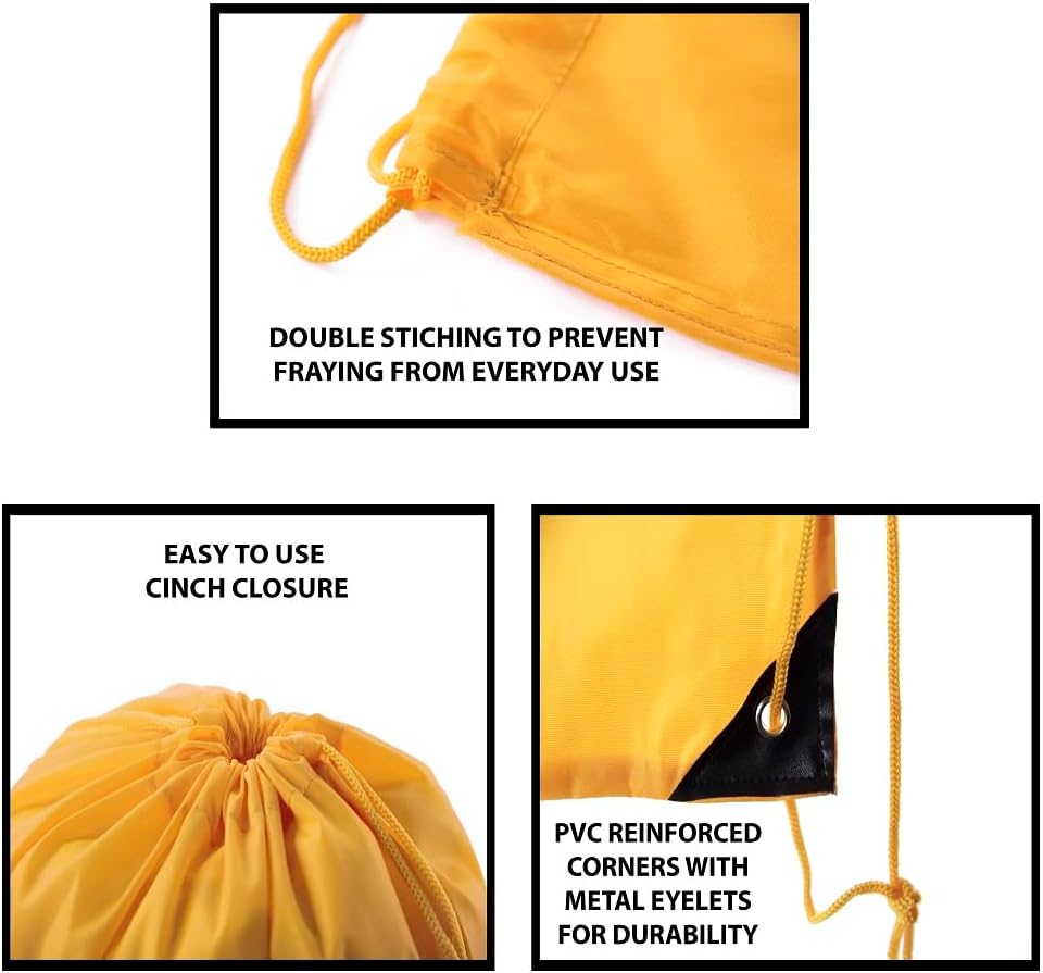 Mato & Hash Custom Bags With Your Logo | 50PK Promotional Drawstring Backpack - 50PK Athletic Gold CE2500