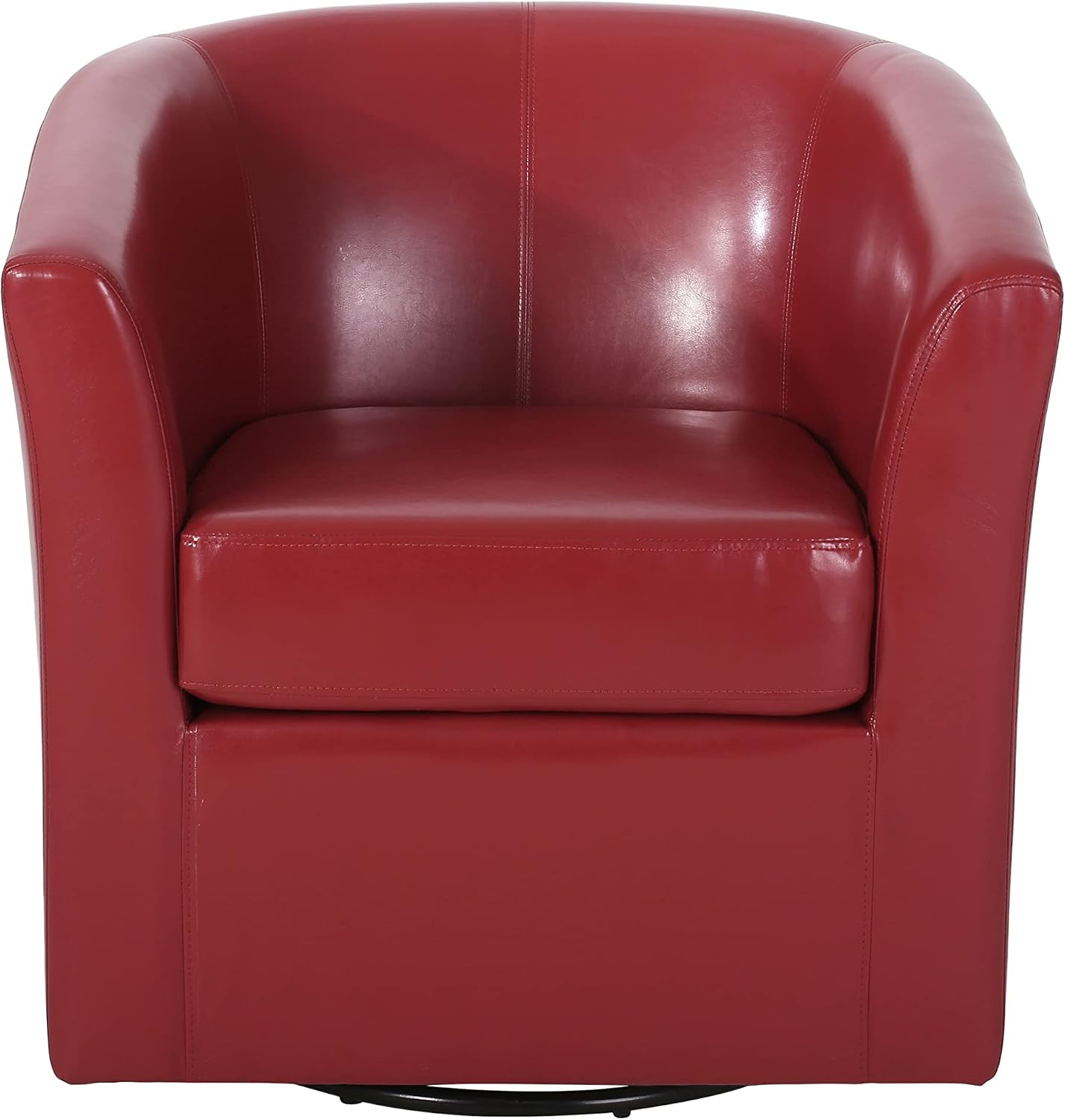 Christopher Knight Home Daymian PU Swivel Club Chair, Red 29D x 30W x 30.25H Inch