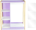 Humble Crew Kids Dress Up Closet with Mirror, Costume Storage Organizer with Hanging Rod & Shelves, Pretend Play Wardrobe for Playroom & Bedroom