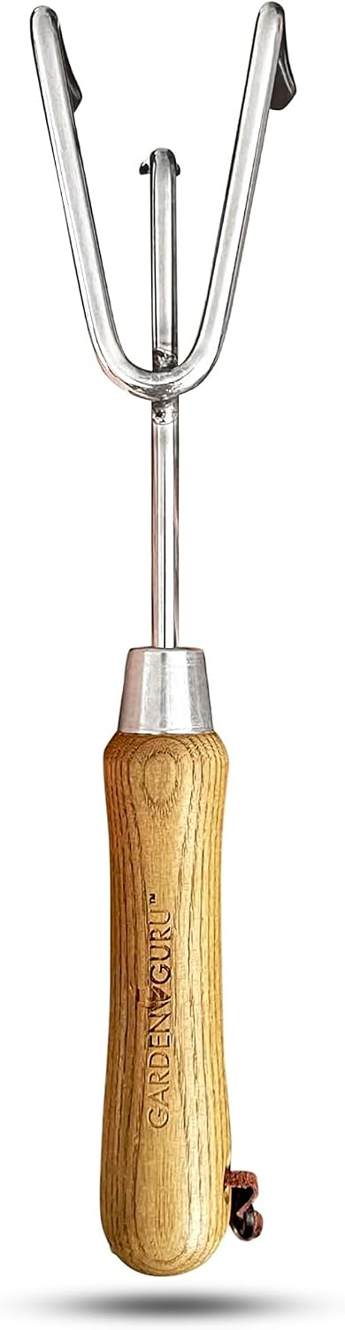 Garden Guru Eco Hand Cultivator Rake Tiller Tool- 100% Recycled Stainless Steel - Rust Resistant - FSC Certified Wood Ergonomic Handle - Great for Gardening Cultivating Weeding - 1 Case (40 Pcs)
