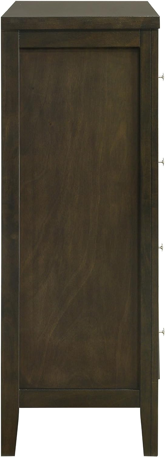 Coaster Home Furnishings - Wilkes - Wood - 4-Drawer Chest with Brushed Nickel Hardware, Center Metal Glides and Tapered Legs - Transitional - Bedroom - Dark Cocoa - 224425