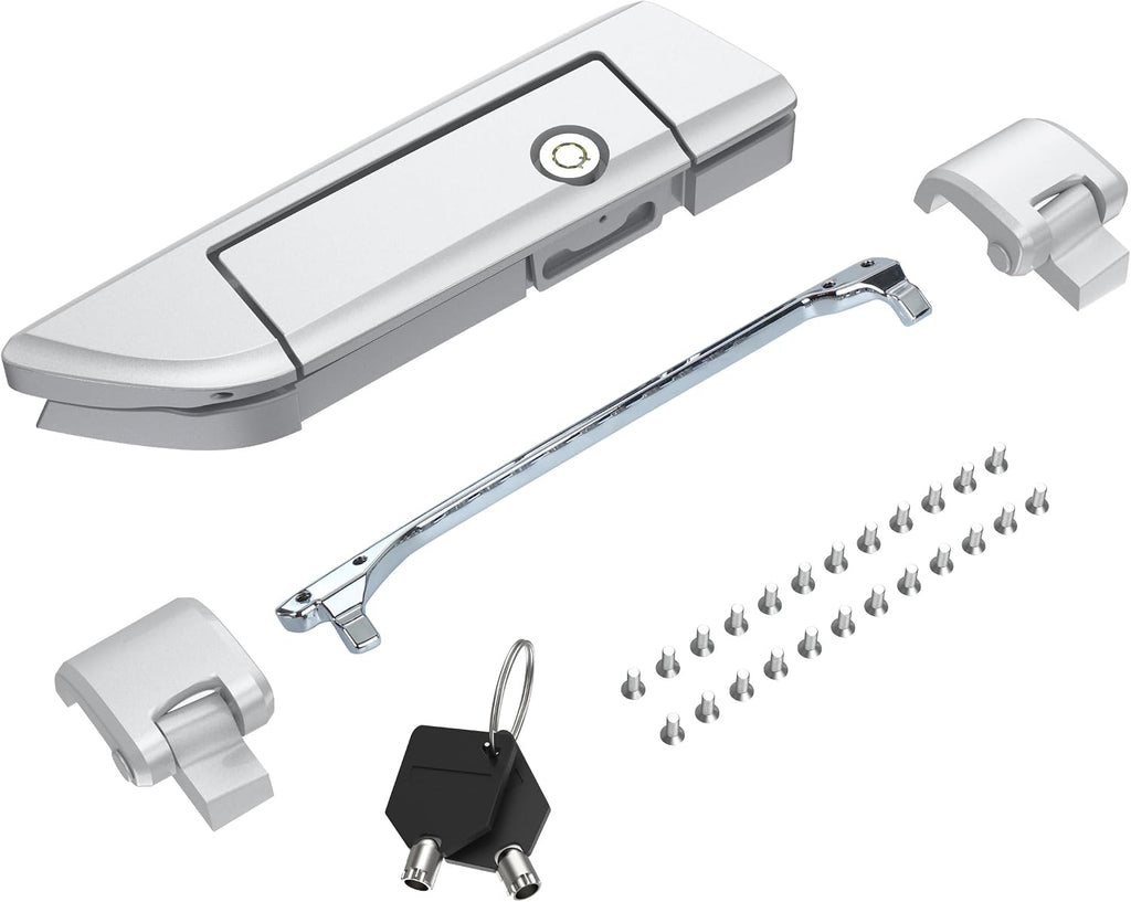 Tour Pack Latches,Tour Pack Trunk Lid Latch with Keys Fit for Harley Touring/Road King/Road Glide/Street Glide/Electra Glide/Ultra-Classic 2014+ Baracuda Sliver