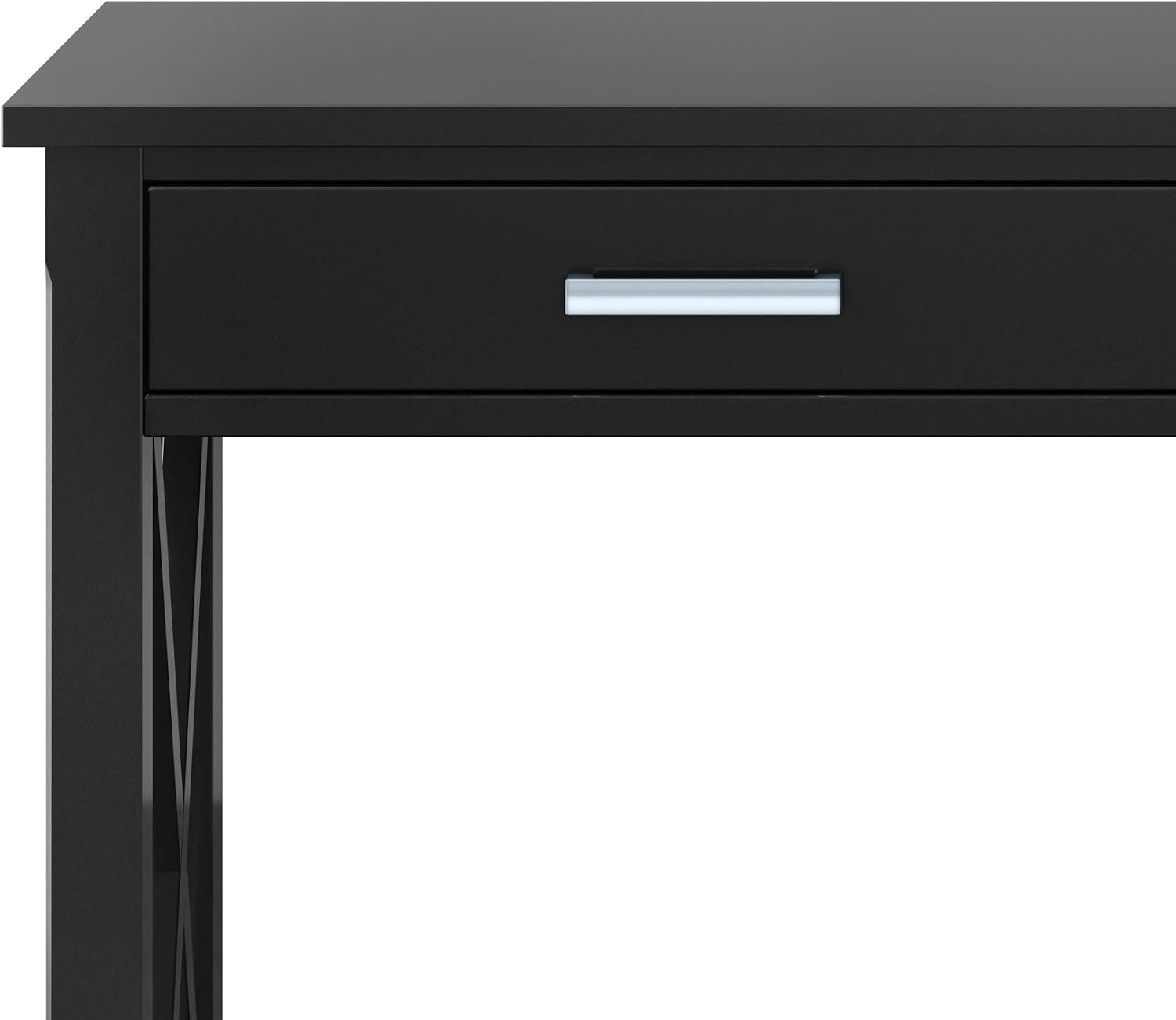 SIMPLIHOME Kitchener Console Table - 47 Inch Wide Solid Wood Sofa Table in Black, Contemporary Storage Table for Entryway or Living Room with 2 Drawers, Bottom Shelf, and X-Design Side Panels