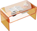Acrylic Coffee Table, Orange Rectangle Side Table Furniture, Modern Tea Table with Open Storage for Living Room, Office Reception and Bedroom