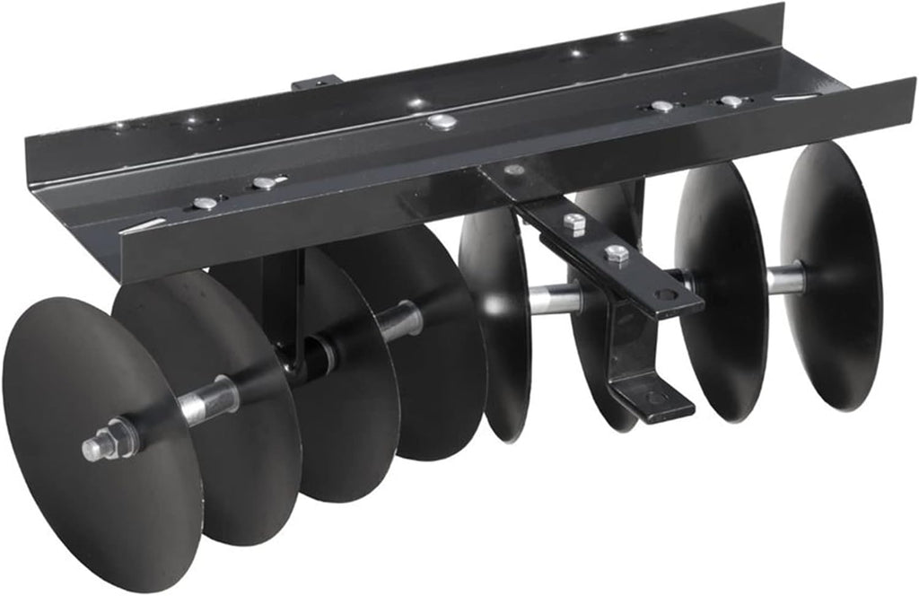 Field Tuff Steel Tow Behind Sleeve Hitch Garden Cultivator Soil Tiller Disc Harrow Tractor Attachment with 39 Inch Working Width, 11 Inch Discs, Black