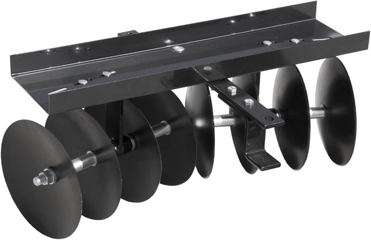 Field Tuff Steel Tow Behind Sleeve Hitch Garden Cultivator Soil Tiller Disc Harrow Tractor Attachment with 39 Inch Working Width, 11 Inch Discs, Black