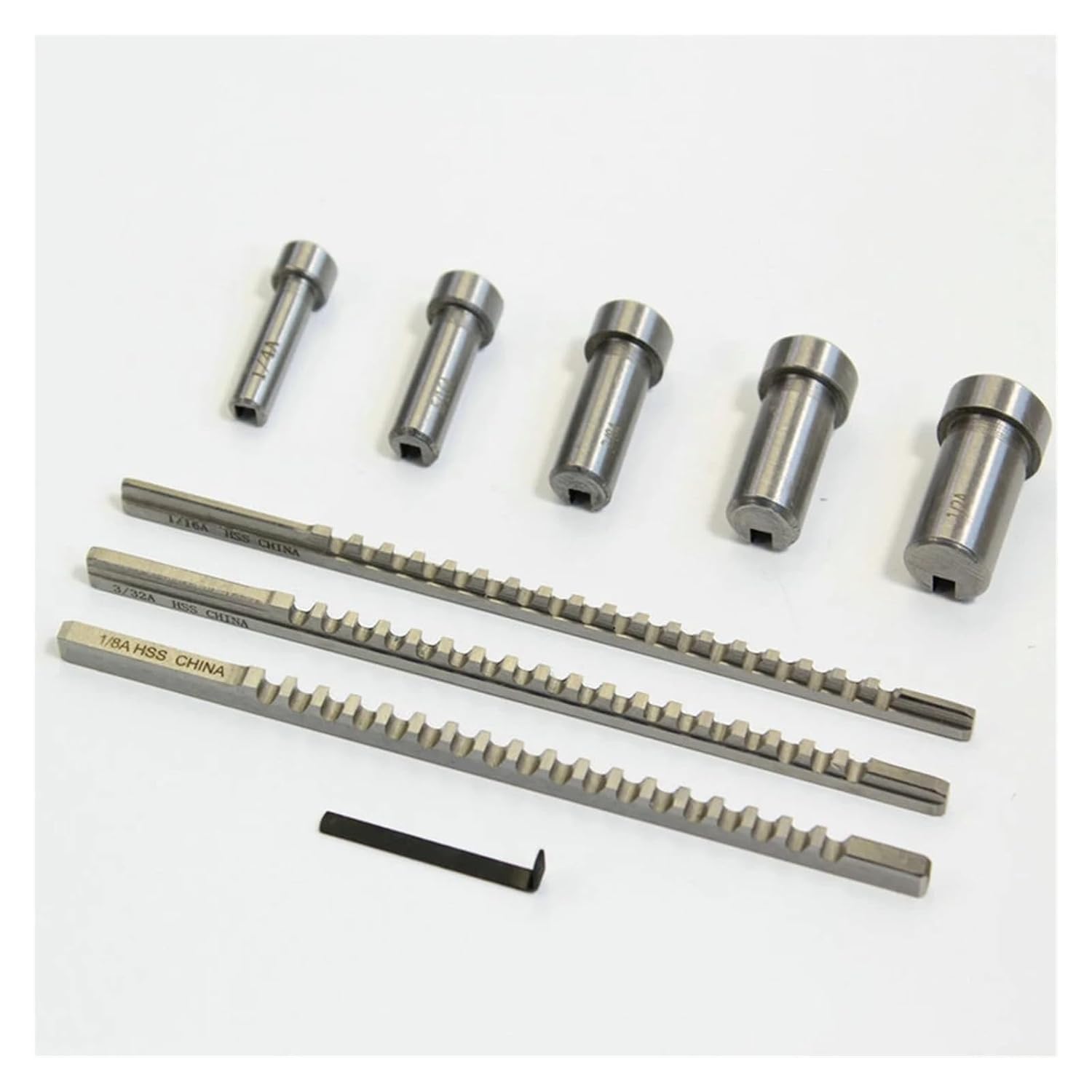 9PCS High-Speed Steel Keyway Broach Set, Bushings for CNC Cutting Machine Tool Heat Resistance