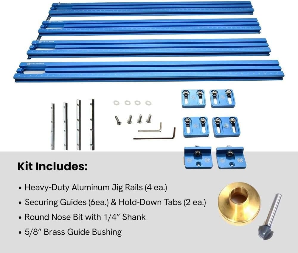 MLCS 20015 Juice Groove Router Jig Complete Kit Adjustable for XL Cutting Boards up to 23.5 Inch x 23.5 Inch - Comes with a Round Nose Bit & Brass Bushing