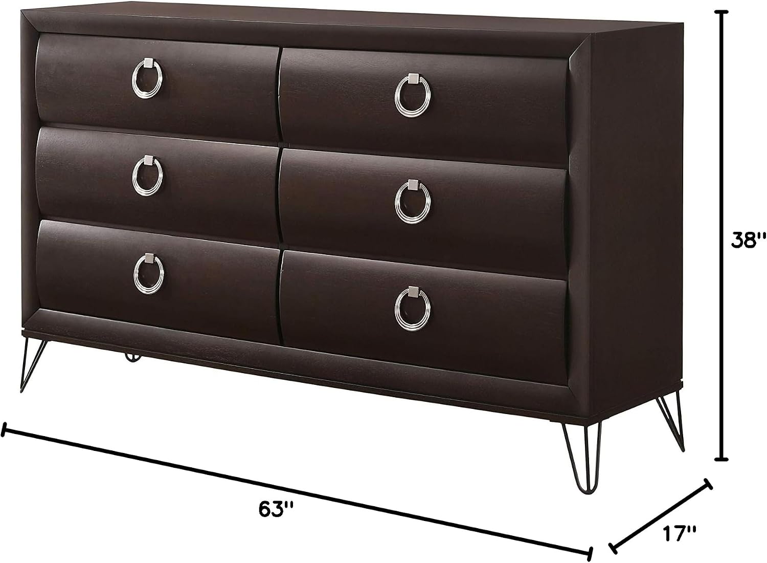 Acme Tablita 6-Drawer Wooden Dresser in Dark Merlot