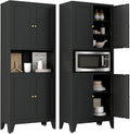 69' Tall Pantry Cabinet with Open Shelf,13.78'Deep By 28' Wide Storage Cabinet with Doors and Adjustable Shelves,Microwave Stand,for Kitchen Dining Room Bathroom,Black,1Pc