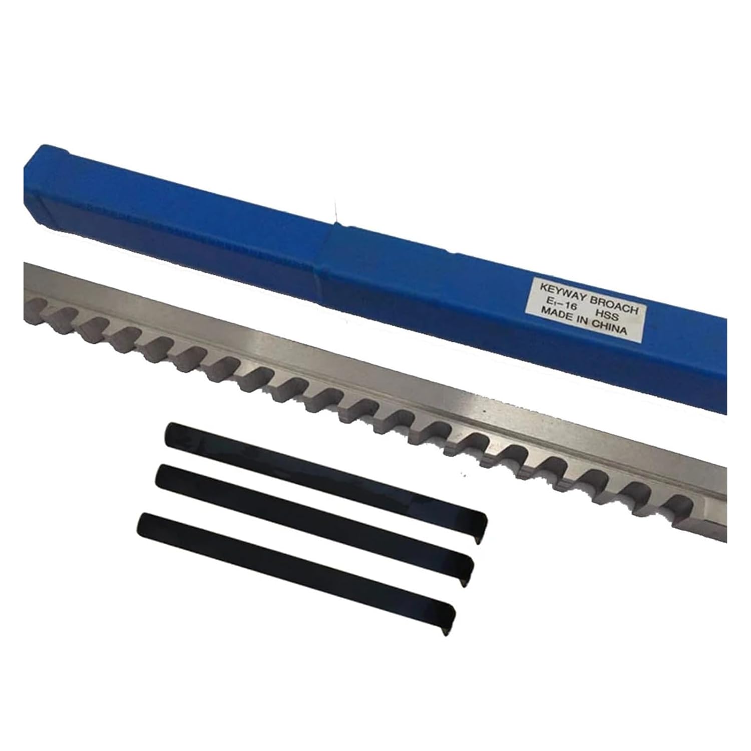 18mm E Push-Type Keyway Broach Metric Sized HSS Broach Cutting Tool Knife with 3pcs Shims for CNC Machine Heat Resistance