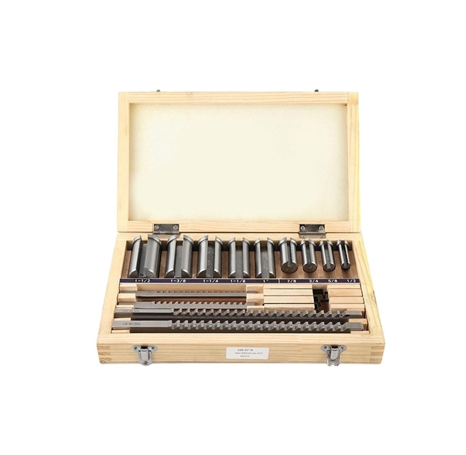 18pcs Keyway Broach Set, High Speed Steel Inch Sized Broaching Cutting Tool, for CNC Machine Lathe Heat Resistance