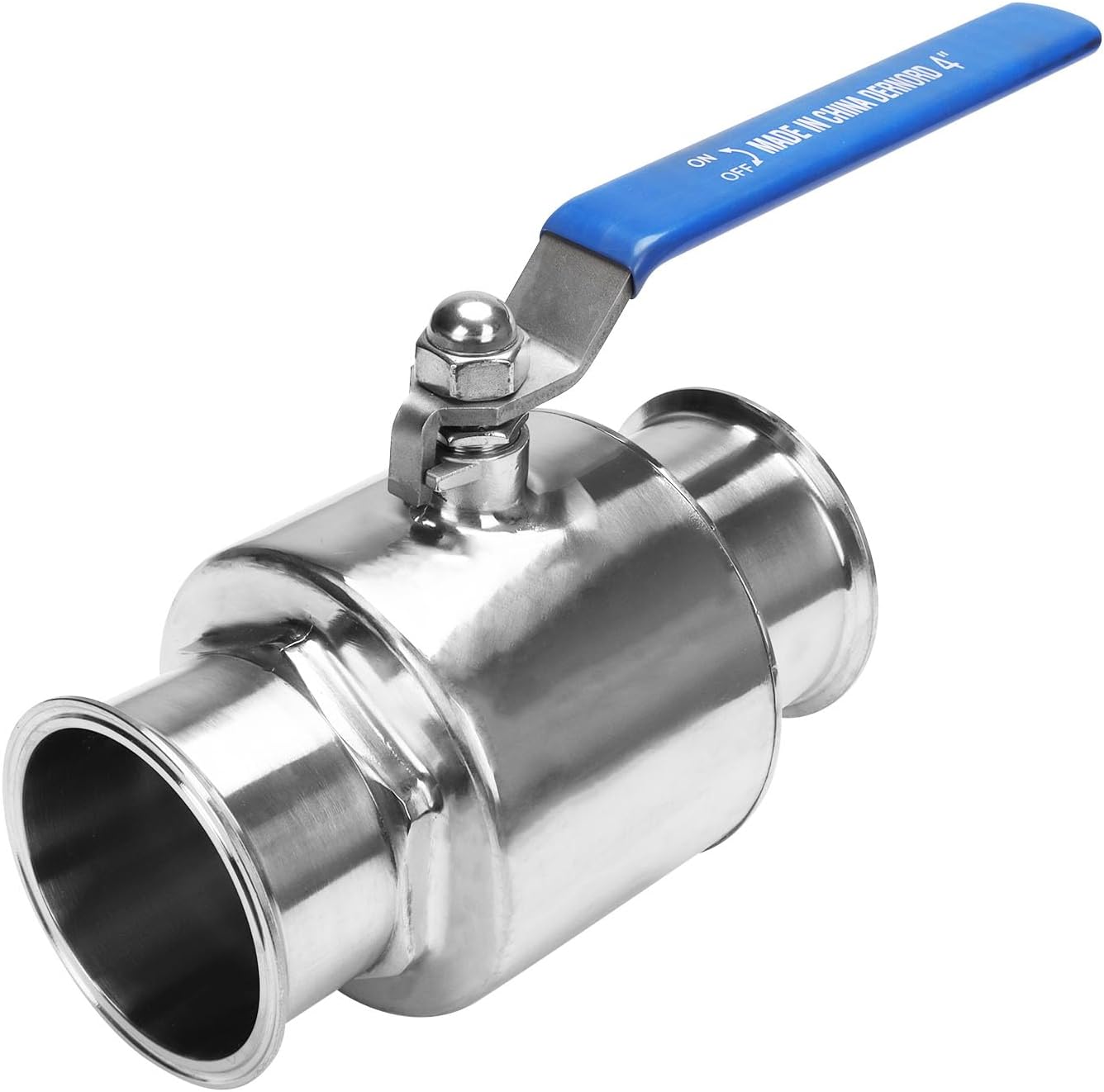 DERNORD 4 inch Tri-Clamp Clover Ball Valve Stainless Steel 304,PTFE Lined. (4 inch Tube OD)