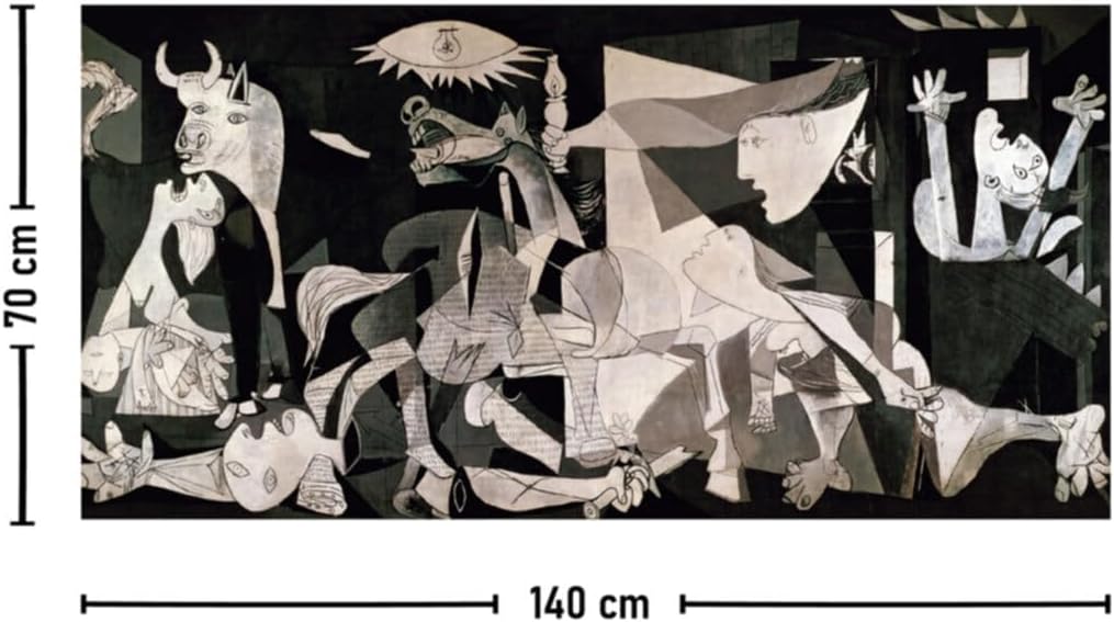 Guernica Tapestry Wall Hanging 70x140cm Pablo Picasso Famous Painting Art Cotton Fabric Home Decor Living Room - Charcoal, 28x55 inch