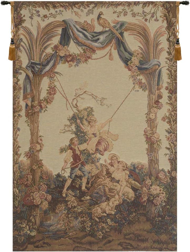 C Charlotte Home Furnishings Inc Romantic Swing European Tapestry Wall Hanging | Viscose Cotton and Polyester Blend Wall Art | 30 in. x 20 in | Home Decor Accents | Inspired by Famous
