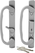 Brixwell Patio Door Handle Offset Latch, Zinc Material, Brushed Chrome Finish, 3-15/16' Center-to-Center, 8-1/2' Height, 1' Width, Residential and Commercial Use