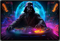 DJ Darth Vador Cyberpunk, UV tapestry, Blacklight Reactive Wall Hanging, Neon Backdrop, Party Decor, Psychedelic Tapestry, Visionary Wall Art (Large)