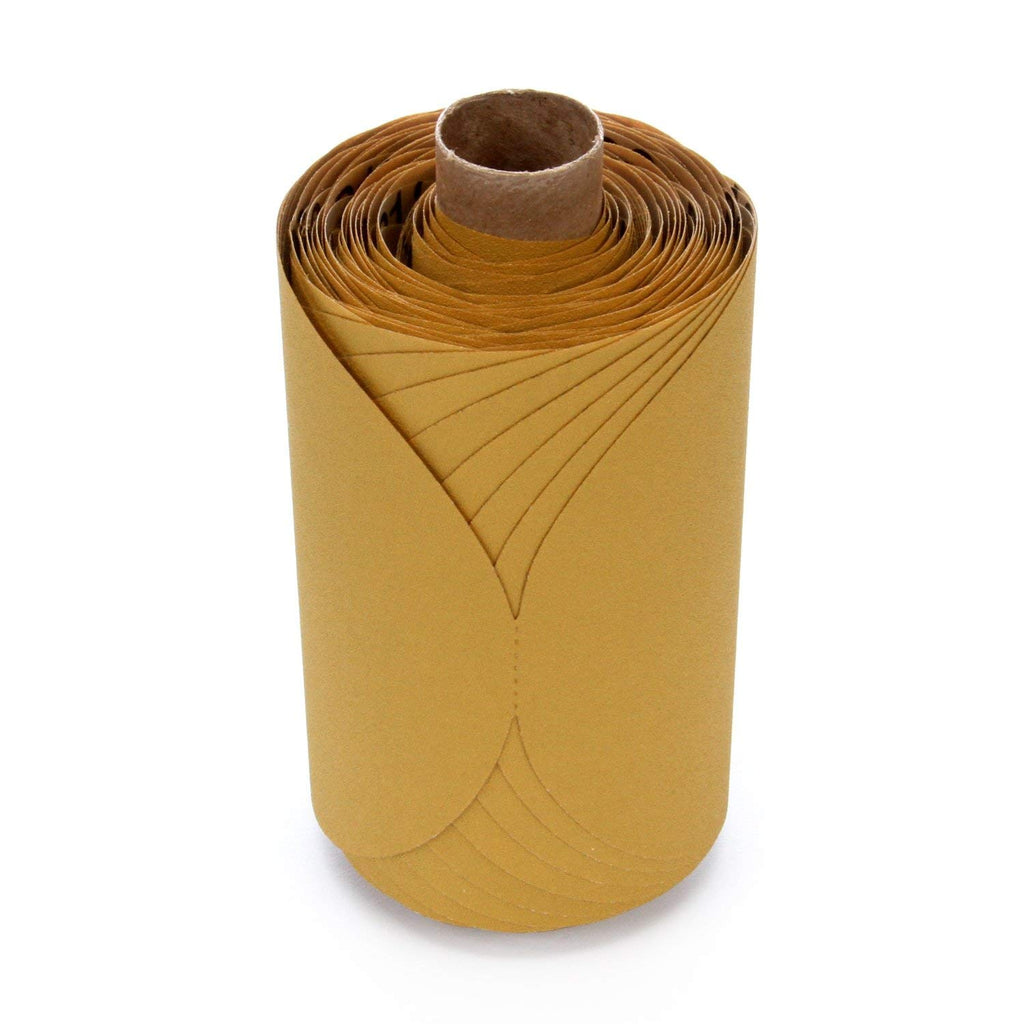 3M Stikit Gold Film Disc Roll 255L, P180, 5 in x NH, Die 500X, 125 Discs per roll