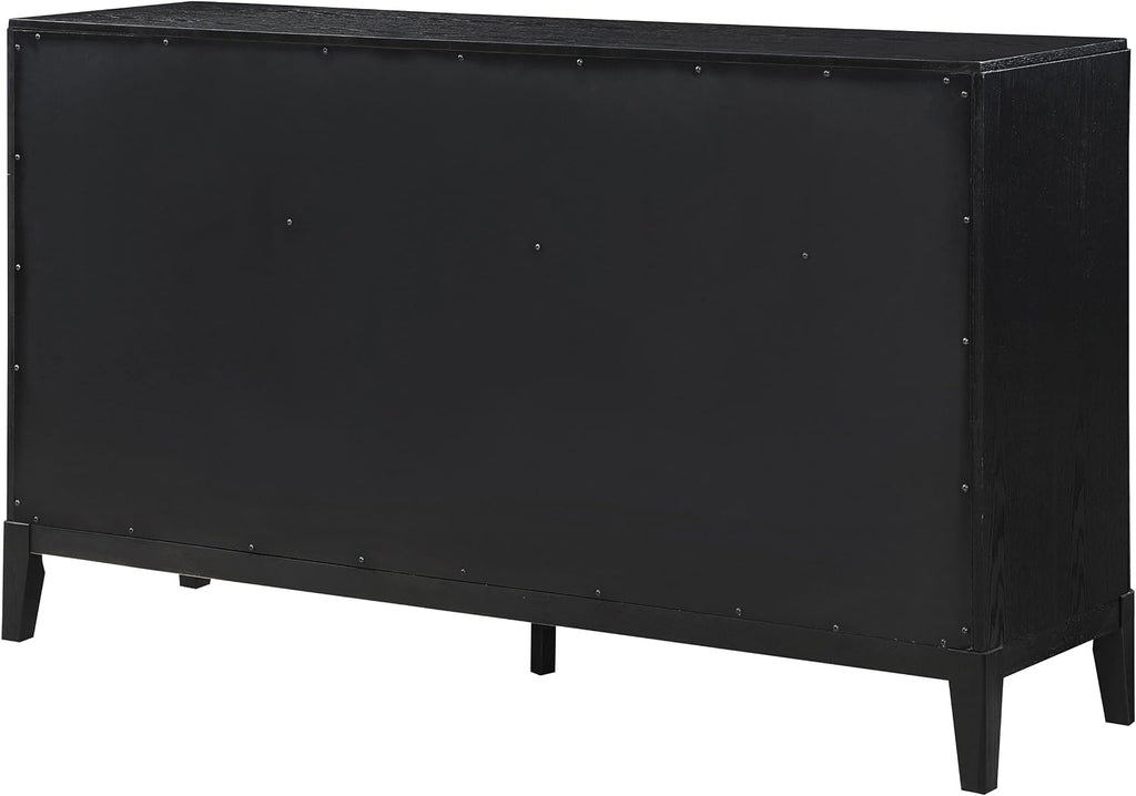 Coaster Home Furnishings - Brookmead - Wood - 8-Drawer Dresser with Fluted Drawer Fronts, Gold Half-Moon Pulls, Felt-Lined Top, Tapering Legs, Transitional Style - Bedroom - Black - 224713