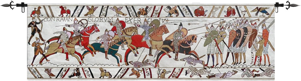ORIMONY Bayeux Woven Tapestry Reproduction, Norman Conquest Vintage Medieval Tapestry Wall Hanging for Room Decor (01-18L x57W)