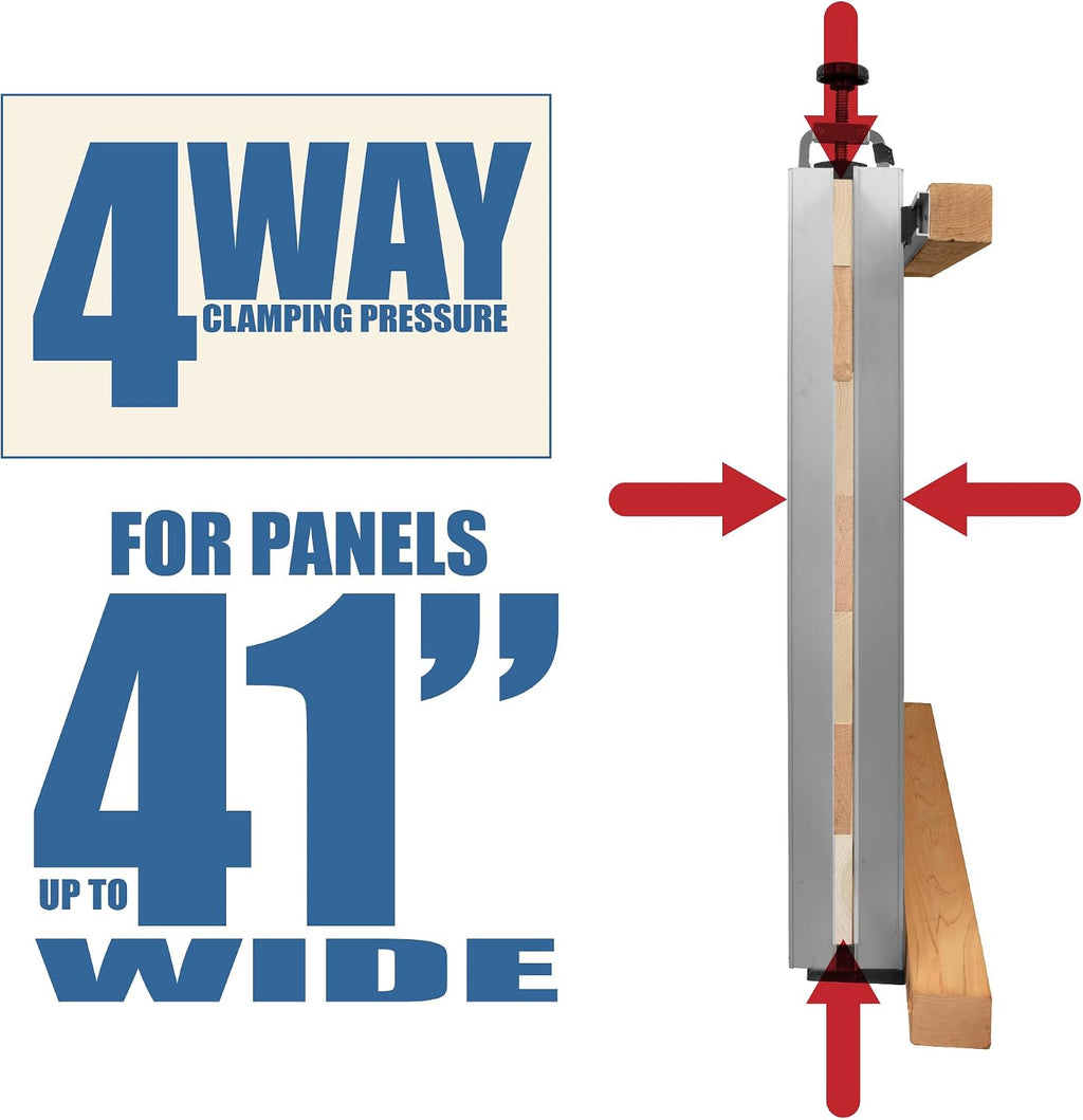 Fulton Panel Max Glue Press System, 43' Long with 4-Way Clamping Action, Clamp Ideal for Glue Up of Small & Large 41' Flat Wood Panels