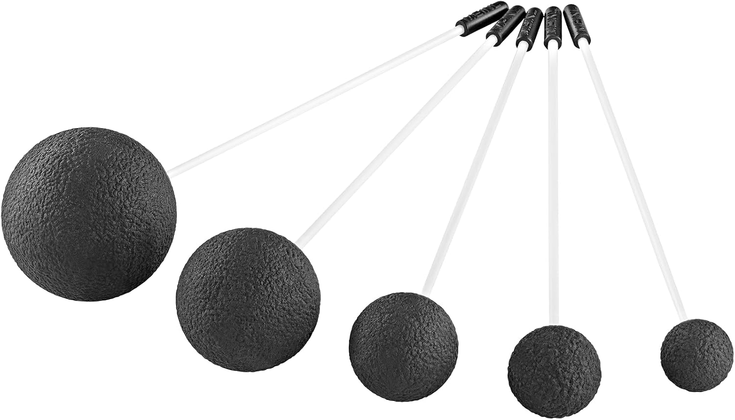 Gong Resonant Mallet 5-pc Set, Produces Whale Singing, Atmospheric Sound Effects with Rubber Ball Head — For Meditation, Sound Baths or Yoga, 2-YEAR WARRANTY
