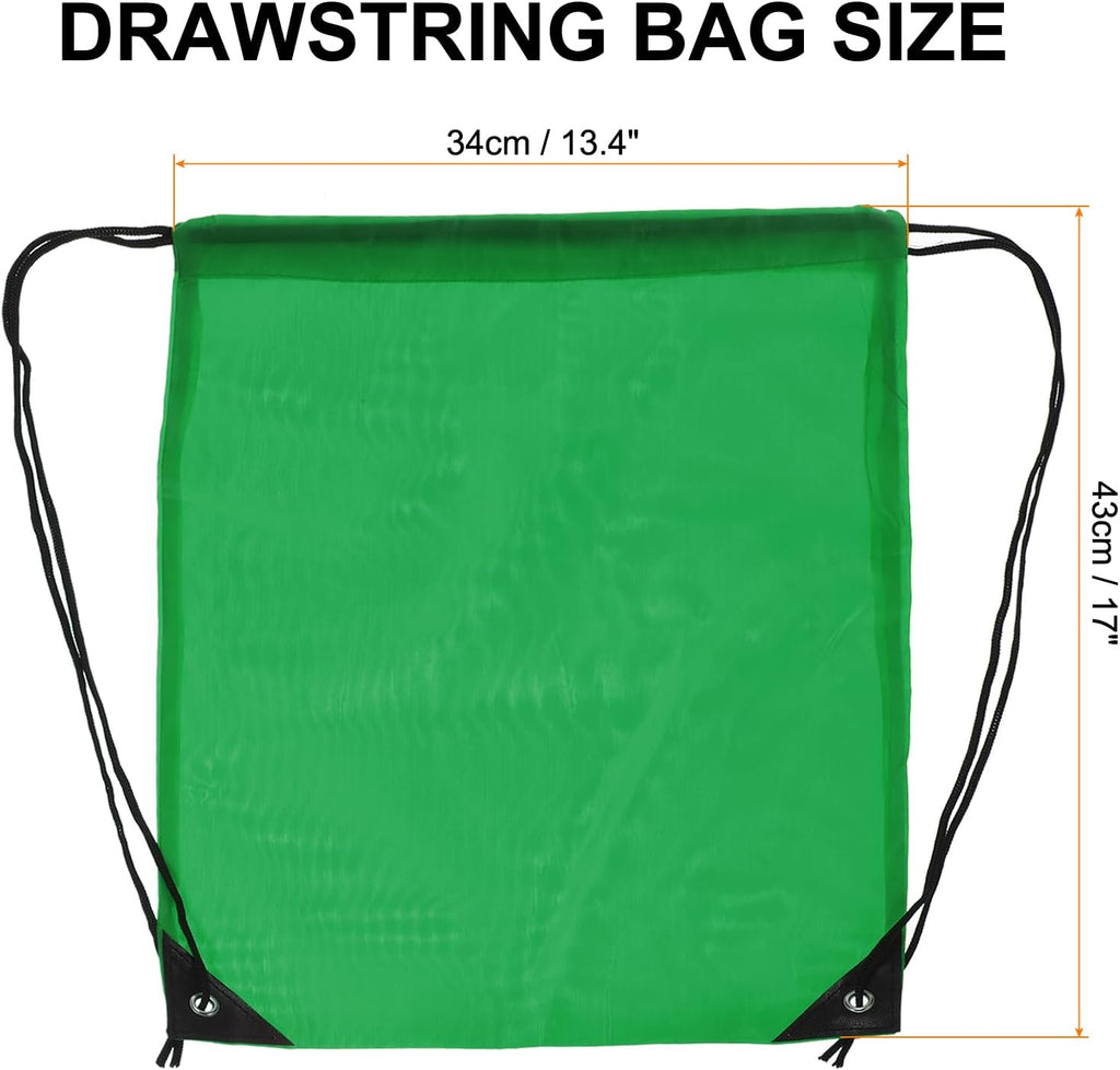PATIKIL Drawstring Backpack Bulk 100 Pack Draw String Bags 210D Polyester Gym Cinch Sack for Women Men Gym Sport Travel Party, Green (16.5' x 13.3')