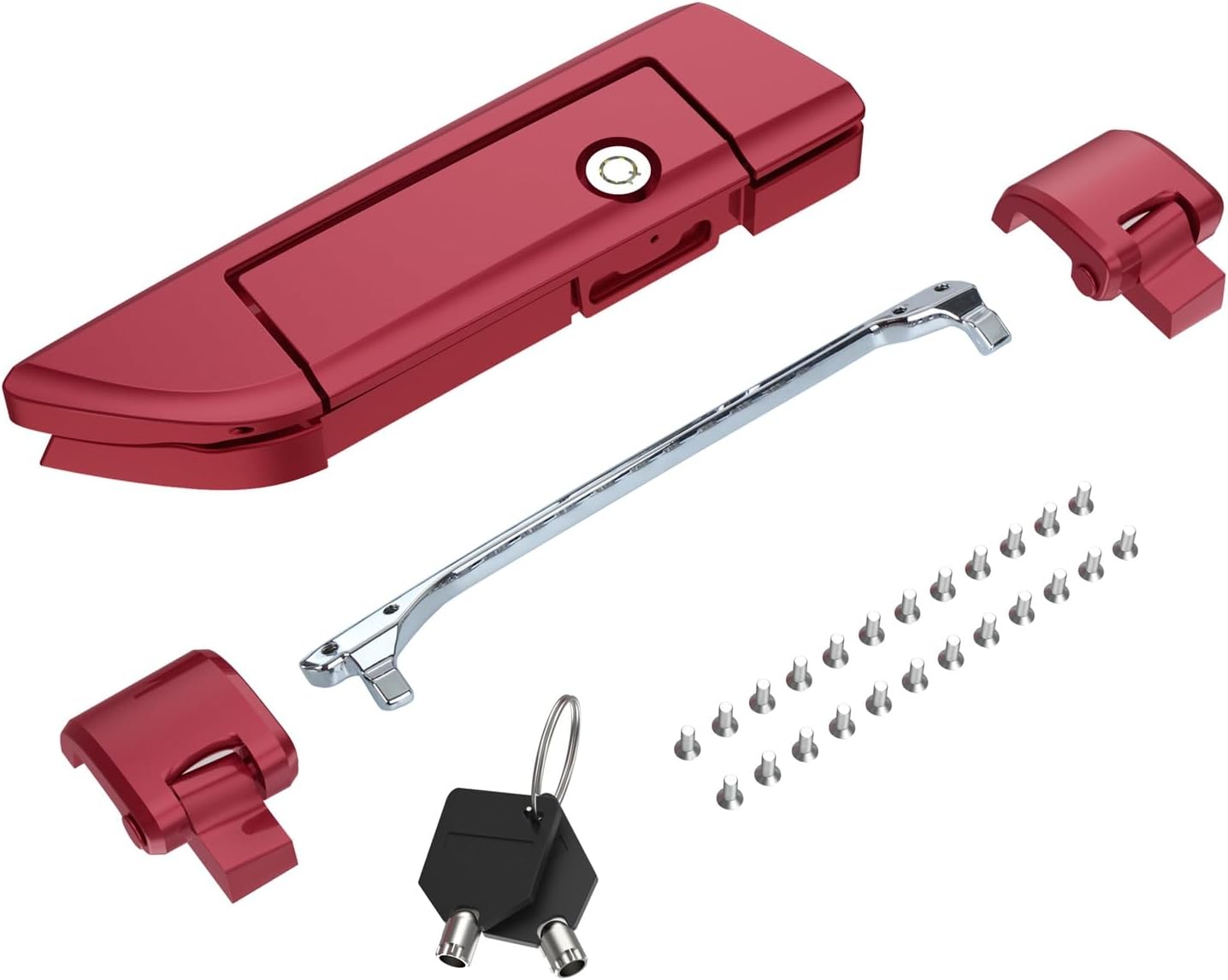 Tour Pack Latches,Tour Pack Trunk Lid Latch with Keys Fit for Harley Touring/Road King/Road Glide/Street Glide/Electra Glide/Ultra-Classic 2014+ Billiard Red