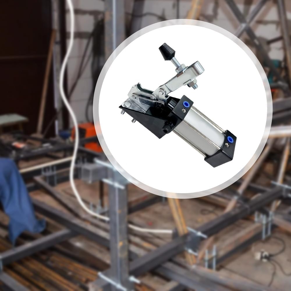 Pneumatic Clamp Fixture, GH-12265-A 340kg/ 750LB Heavy Duty Force Cylinder Pneumatic Hold Down Quick Air Clamp for Woodworking Welding and CNC Holding