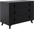 Safavieh Home Collection Blaize Black 3-Drawer Nightstand Dresser Chest