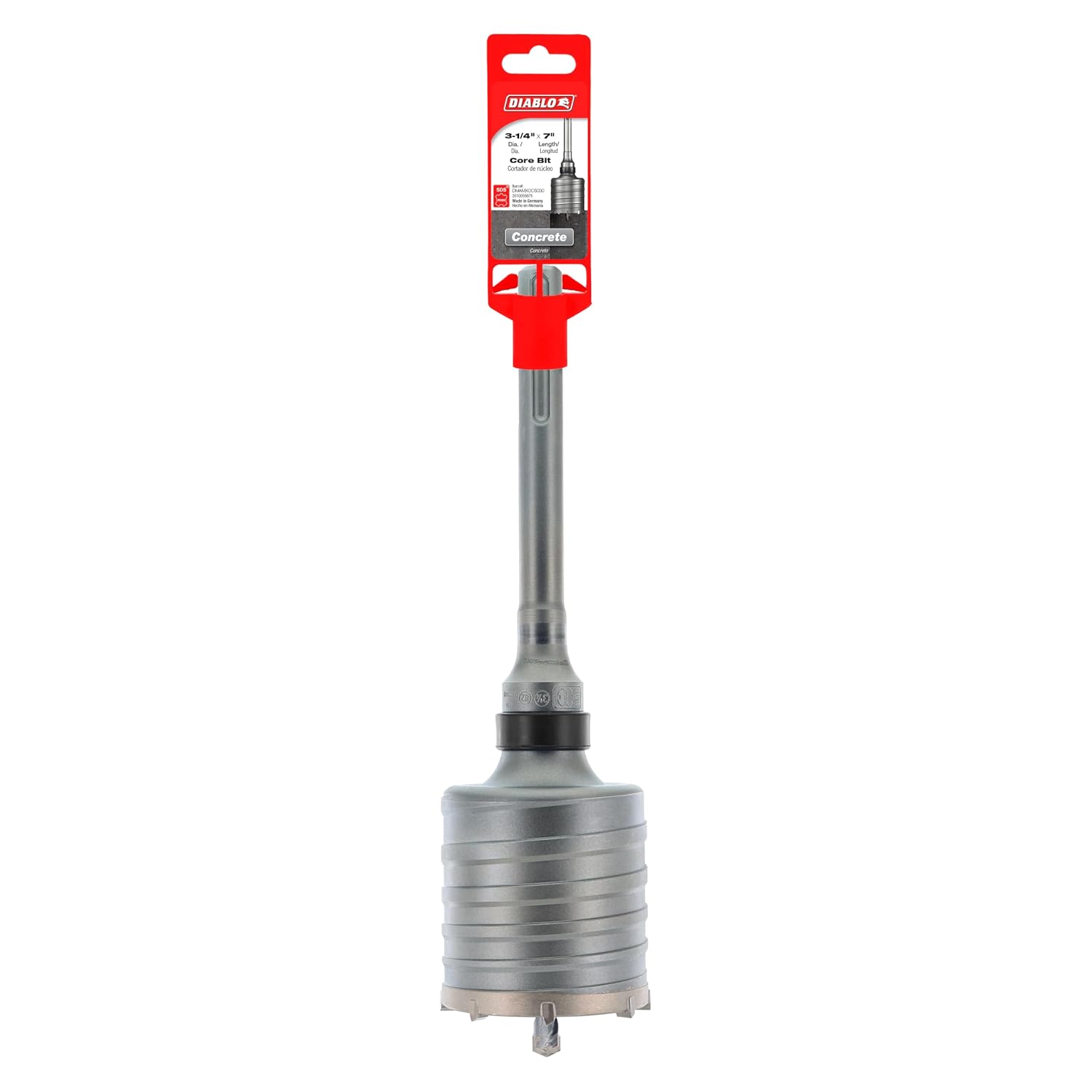 Diablo SDS-Max Carbide Tipped Core Bit with Peak Point Tip - 3-1/4' Diameter, 12' Length, 7' Working Length - DMAMXCC5030