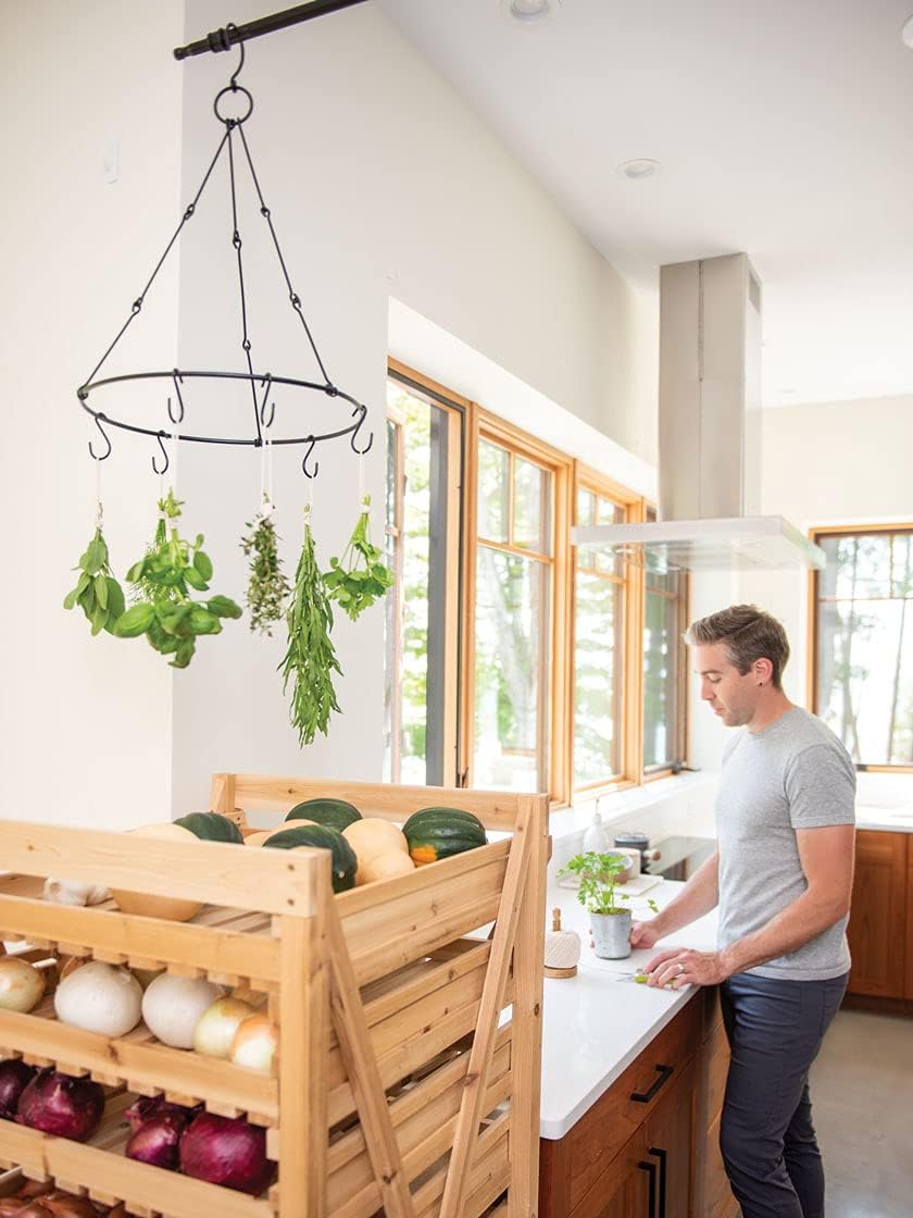 Gardeners Supply Company Garden Harvest Rack, Large 9 Drawer Adjustable Wooden Vegetable and Fruit Storage | Herb Drying Rack