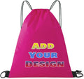 Custom Drawstring Bags Set of 50, Personalized Bulk Pack with Logo Text for Gym Camping Hiking