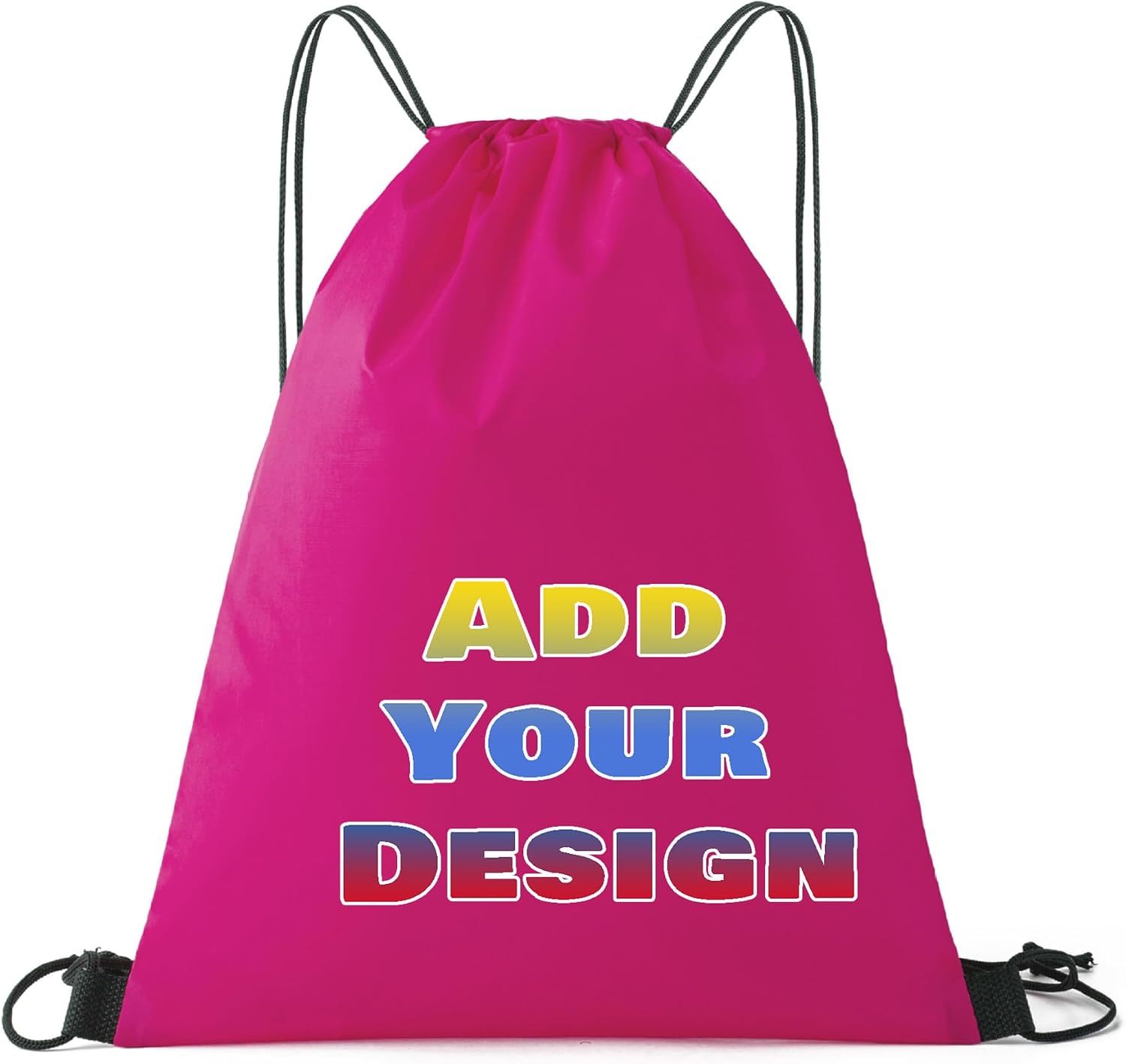 Custom Drawstring Bags Set of 50, Personalized Bulk Pack with Logo Text for Gym Camping Hiking
