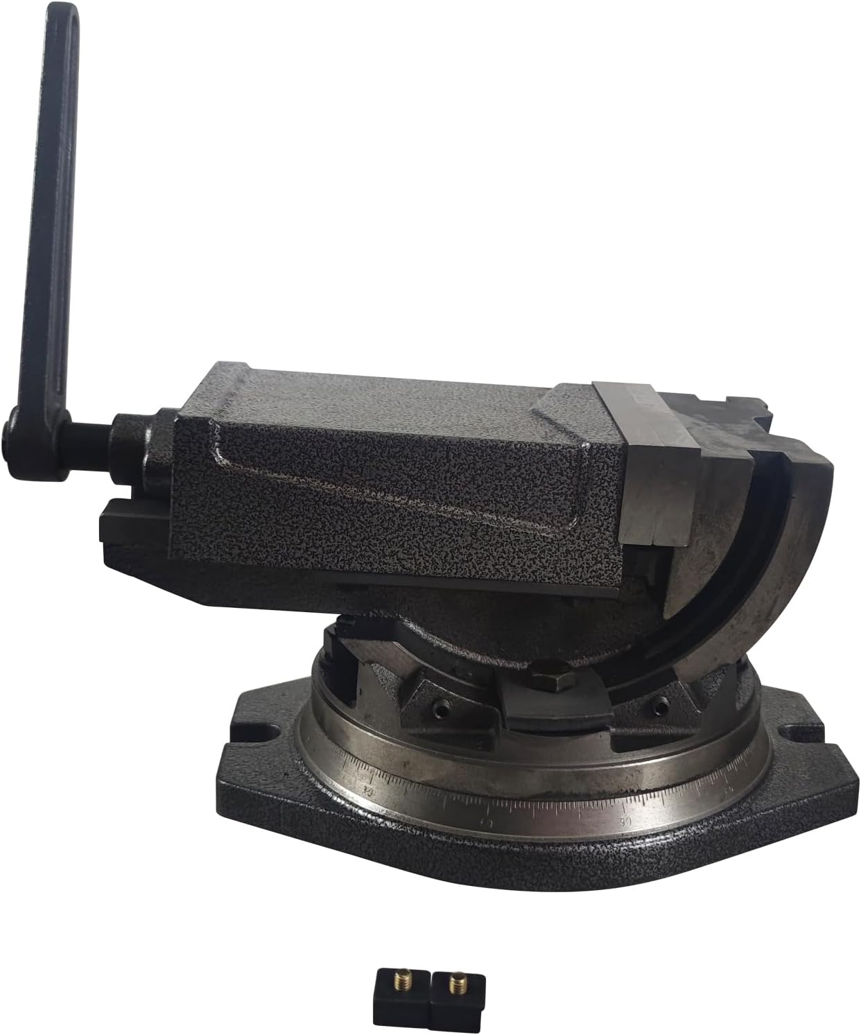 5 Inch Milling Machine Vise with Base, Bench Vise Tilting and Swiveling Milling Vise Precision Clamping milling machine vise for Mills/Grinders/NC Machines