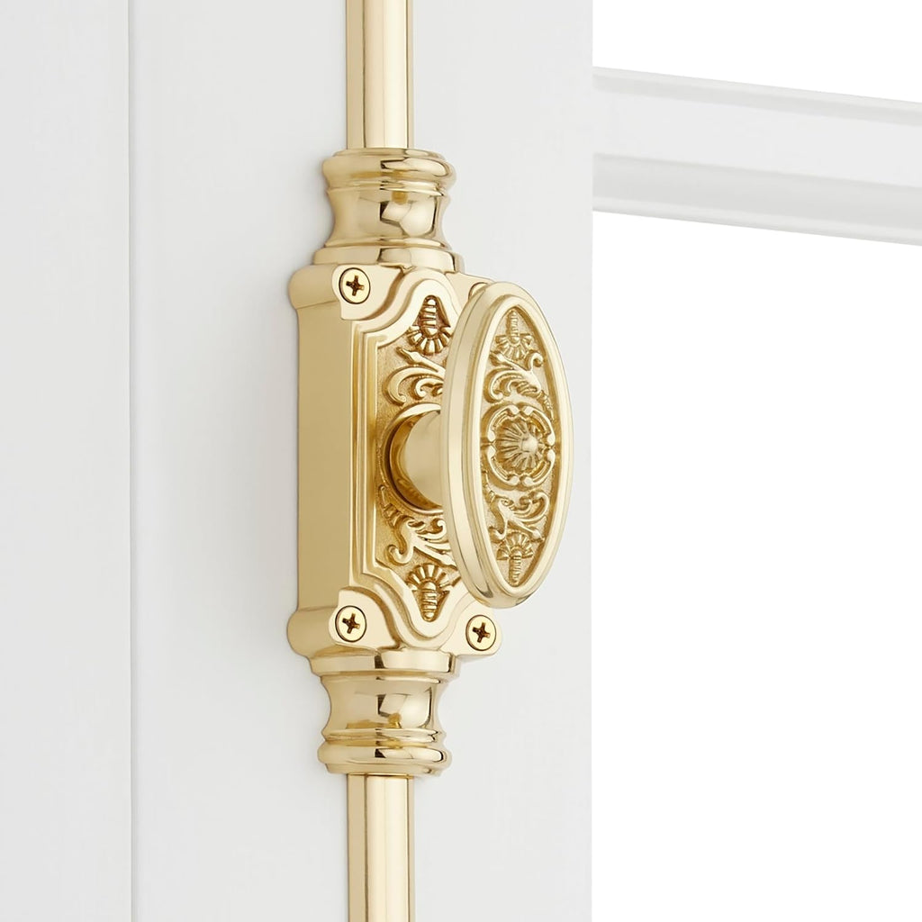 Signature Hardware 955211-1.75 Helmina 72 Inch Tall Window Cremone Security Bolt - Polished Brass