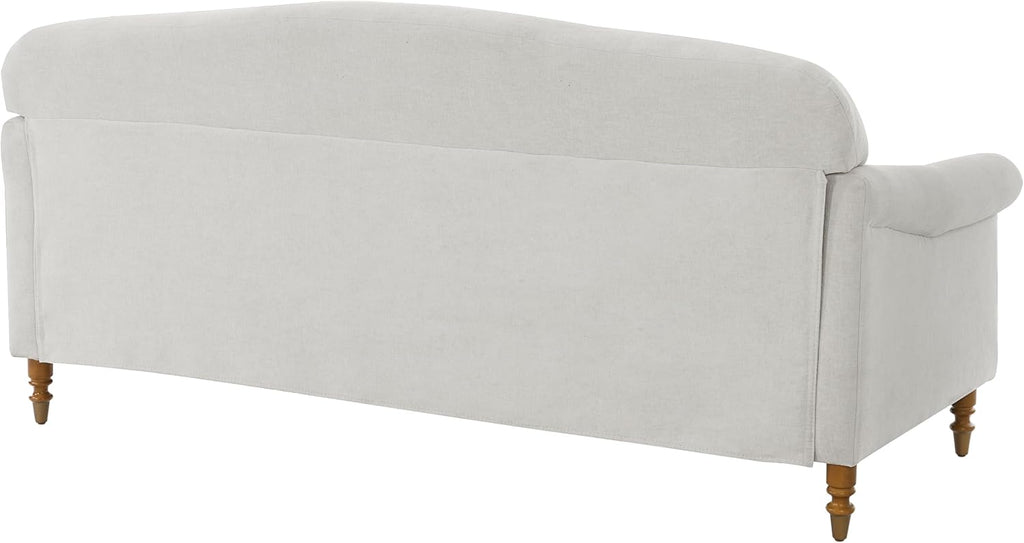 Christopher Knight Home Sola 77.5'' Modern Chenille Upholstered Loveseat Sofa with Rolled Armrest and Rubberwood Frame, 2-Seater Home Sofa Living Room, Comfy Couch for Hotel/Apartment, Light Grey