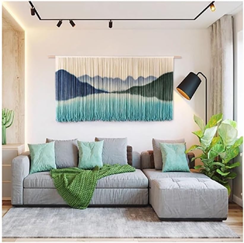 LXHELIVERY Wall Hanging Large Chic Woven Tapestry Art Cotton Rope Wall Decor Hand Weaves for Wall Art Handmade Decor Bedroom Living Room Apartment Backdrop (Color : Multi-Colored, Size : 90x60x90cm)