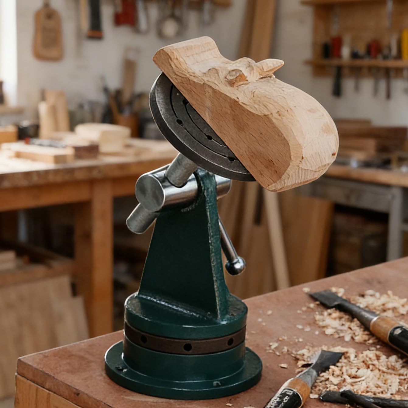 Carving Vise with 5' Faceplate, Mount your Carving Vice project with Confidence, for Woodworking Carving Tools.