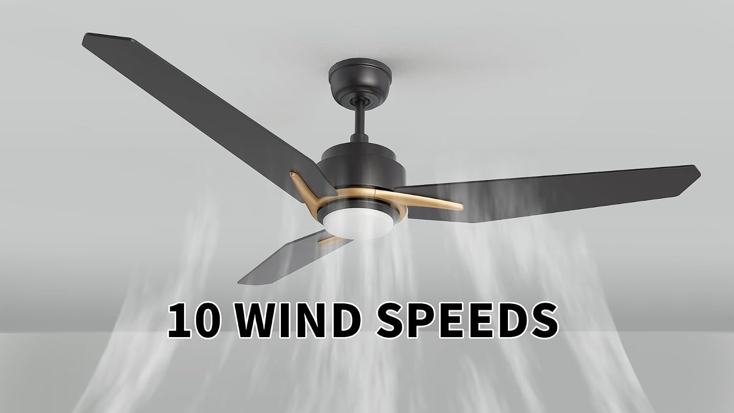 Carro Smart Ceiling Fans with Lights Flush Mount 56', 3 Light Colors Dimmable, 10 Speeds DC Ceiling Fan with Remote, Outdoor, Compatible with Alexa, Siri & Google Home, Black Gold