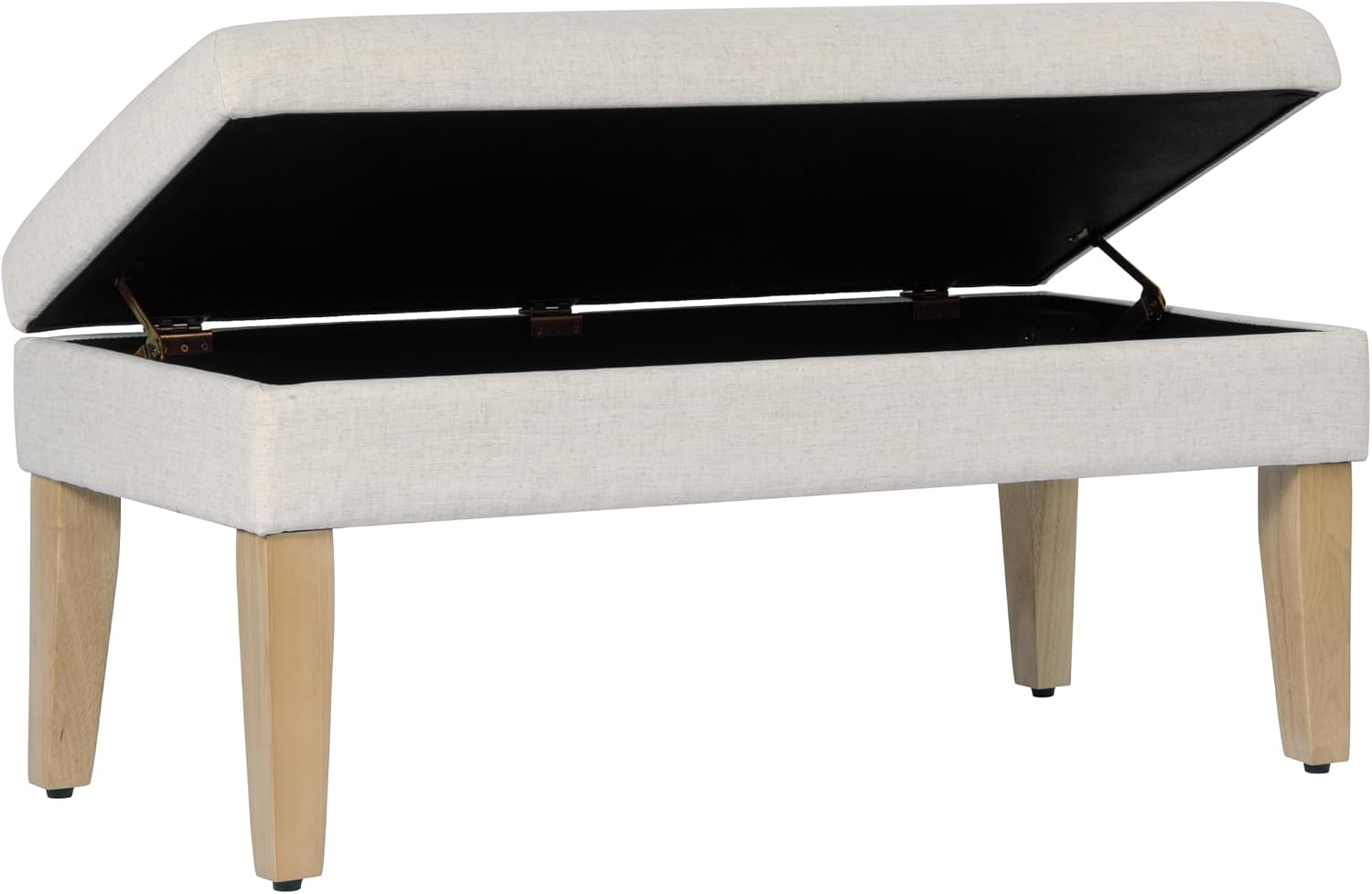 HomePop 40' Decorative Storage Ottoman Bench - Cream Textured Woven