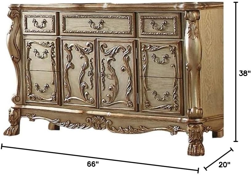 ACME Dresden Dresser/Server - - Gold Patina & Bone
