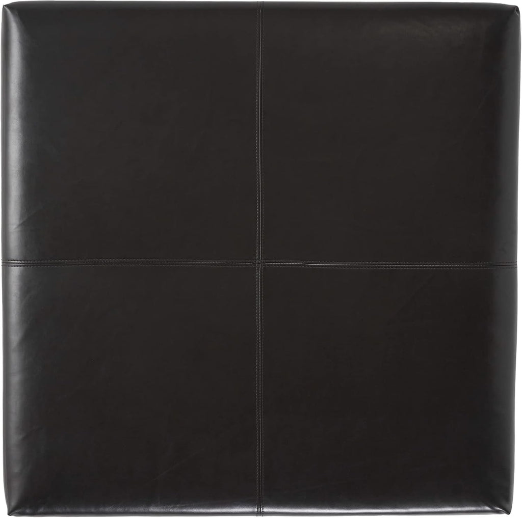 Christopher Knight Home Living Berkeley Brown Leather Square Storage Ottoman, Espresso