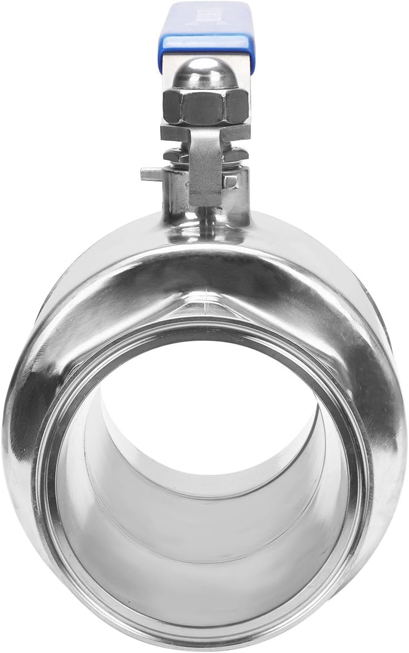 DERNORD 4 inch Tri-Clamp Clover Ball Valve Stainless Steel 304,PTFE Lined. (4 inch Tube OD)