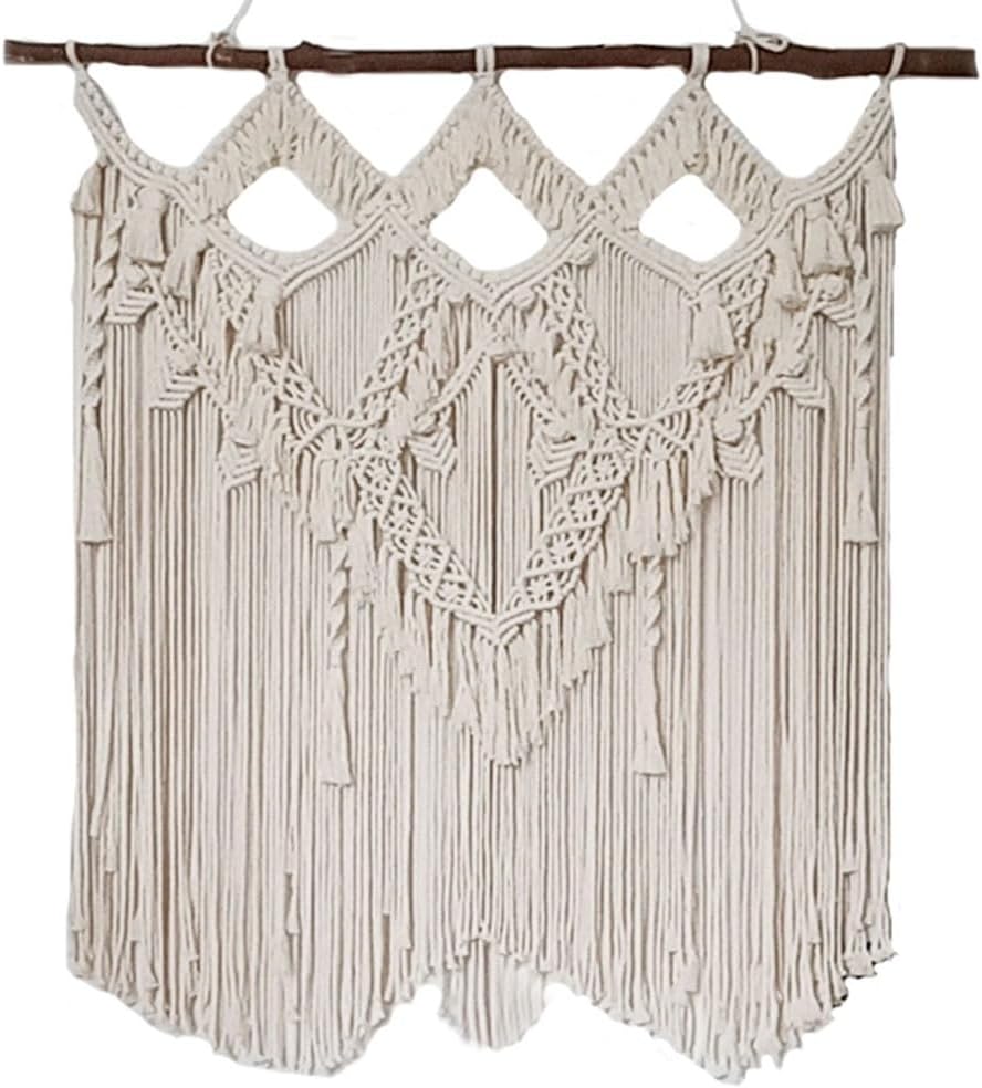 Woven Wall Hanging Tapestry Woven Wall Decor - Cotton Tassel Curtain Chic Wall Art For Gifts Bedroom Living Room Dormitory Home Decoration Wedding Decoration ( Color : White , Size : 90x100x100cm )